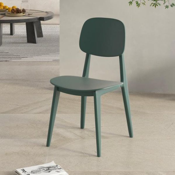 Contemporary Scandinavian Macaron Plastic Square Dining Chair Backrest For Dining Room - Image 14