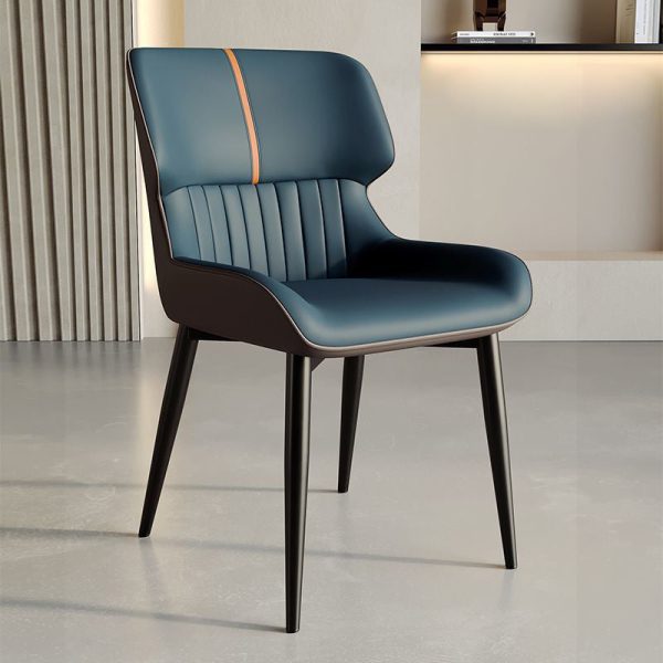 Contemporary Luxury Square PU Leather Upholstered Dining Chair Backrest For Dining Room - Image 9