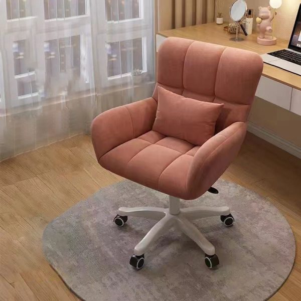Contemporary Nordic Square Velvet Upholstered Swivel Desk Chair Height Adjustable Backrest Armrest For Home Office - Image 18