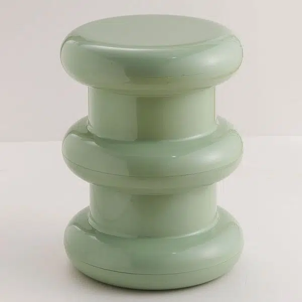 Contemporary Scandinavian Cylinder Frame Plastic Acrylic Vanity Stool 1-Leg For Bedroom - Image 25