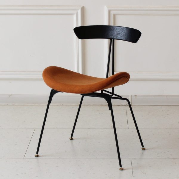 Contemporary Industrial Ant Arch Wood Rebar Leather Fabric Sponge Dining Chair Backrest For Dining Room - Image 23