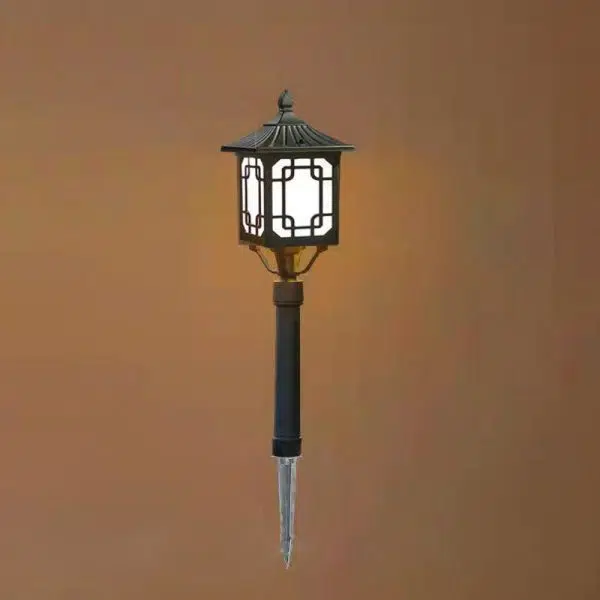 Traditional Chinese Solar Waterproof Aluminum Iron Glass Column LED Landscape Lighting Outdoor Light For Garden - Image 17