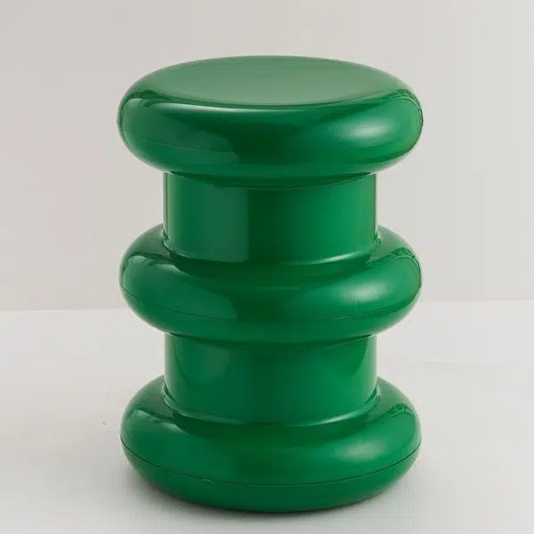 Contemporary Scandinavian Cylinder Frame Plastic Acrylic Vanity Stool 1-Leg For Bedroom - Image 26