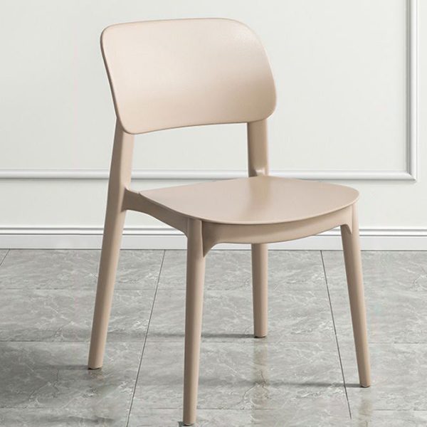 Contemporary Nordic Macaron Plastic Square Stackable Dining Chair Open Back For Dining Room - Image 15