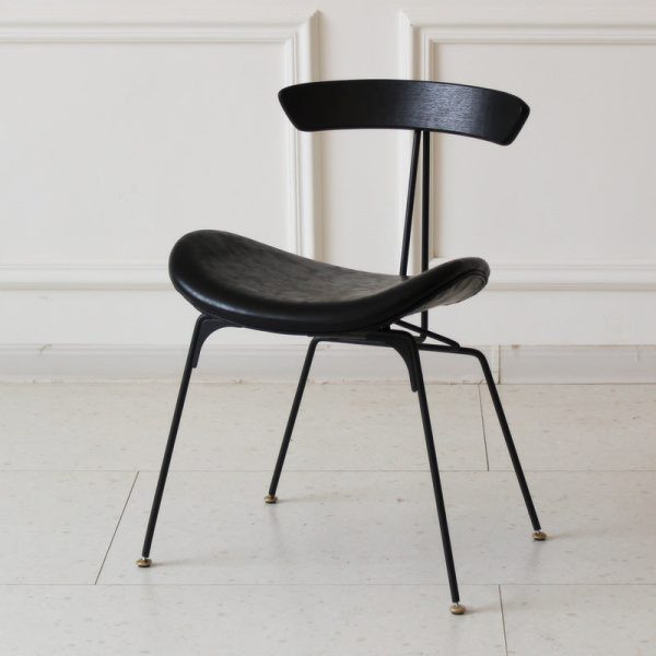 Contemporary Industrial Ant Arch Wood Rebar Leather Fabric Sponge Dining Chair Backrest For Dining Room - Image 24