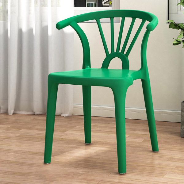 Contemporary Scandinavian Arc Plastic Stackable Dining Chair Backrest For Dining Room - Image 17