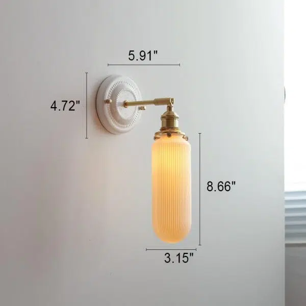 Vintage Japanese Ceramic Brass 1-Light Wall Sconce Lamp - Image 27