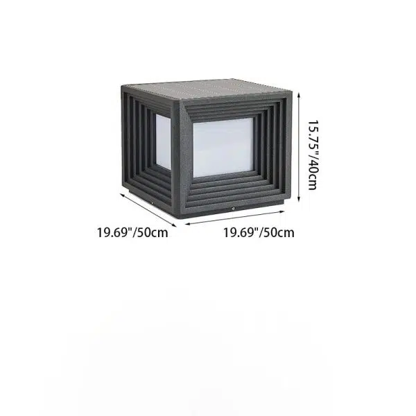 Modern Simplicity Rectangular Stainless Steel Acrylic LED Post Head Light For Outdoor Patio - Image 7