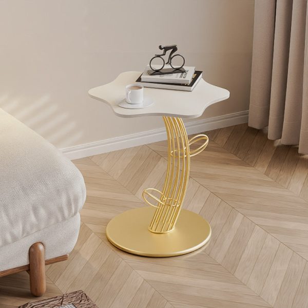 Contemporary Creative Clouds Rock Slab Tempered Glass End Table 1-Tier For Bedroom - Image 12