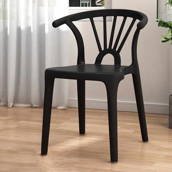 Contemporary Scandinavian Arc Plastic Stackable Dining Chair Backrest For Dining Room - Image 18