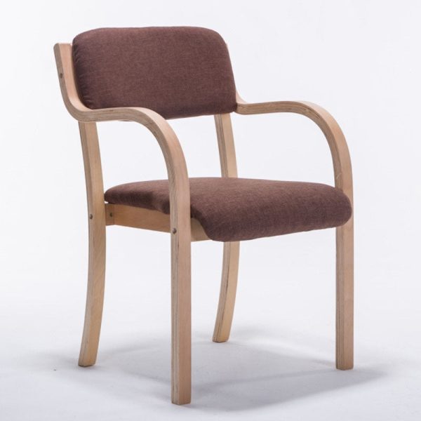 Contemporary Nordic Wood Cotton Linen Fabric Leather Velvet Sponge Square Dining Chair Backrest Armrest For Dining Room - Image 23