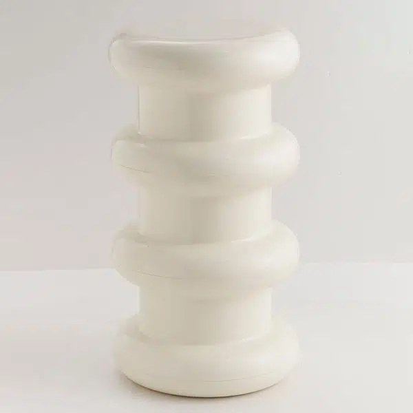 Contemporary Scandinavian Cylinder Frame Plastic Acrylic Vanity Stool 1-Leg For Bedroom - Image 27