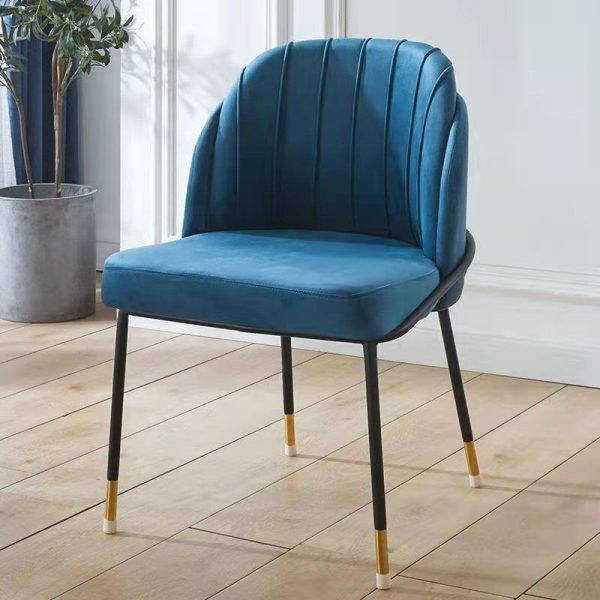 Contemporary Nordic Leather Fabric Iron Sponge Square Wraparound Dining Chair Backrest For Living Room - Image 30