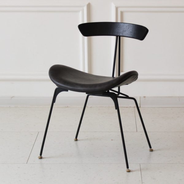 Contemporary Industrial Ant Arch Wood Rebar Leather Fabric Sponge Dining Chair Backrest For Dining Room - Image 26