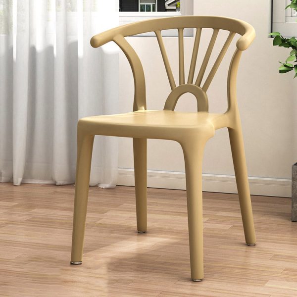Contemporary Scandinavian Arc Plastic Stackable Dining Chair Backrest For Dining Room - Image 20