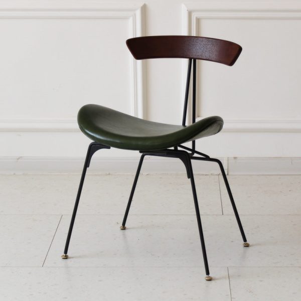Contemporary Industrial Ant Arch Wood Rebar Leather Fabric Sponge Dining Chair Backrest For Dining Room - Image 32