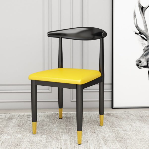 Contemporary Luxury Square PU Leather Dining Chair Backrest For Dining Room - Image 10