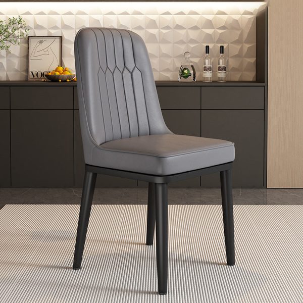Contemporary Luxury Square PU Leather Upholstered Dining Chair Backrest For Dining Room - Image 14