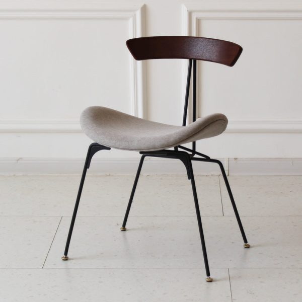 Contemporary Industrial Ant Arch Wood Rebar Leather Fabric Sponge Dining Chair Backrest For Dining Room - Image 35