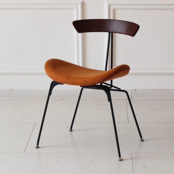 Contemporary Industrial Ant Arch Wood Rebar Leather Fabric Sponge Dining Chair Backrest For Dining Room - Image 6