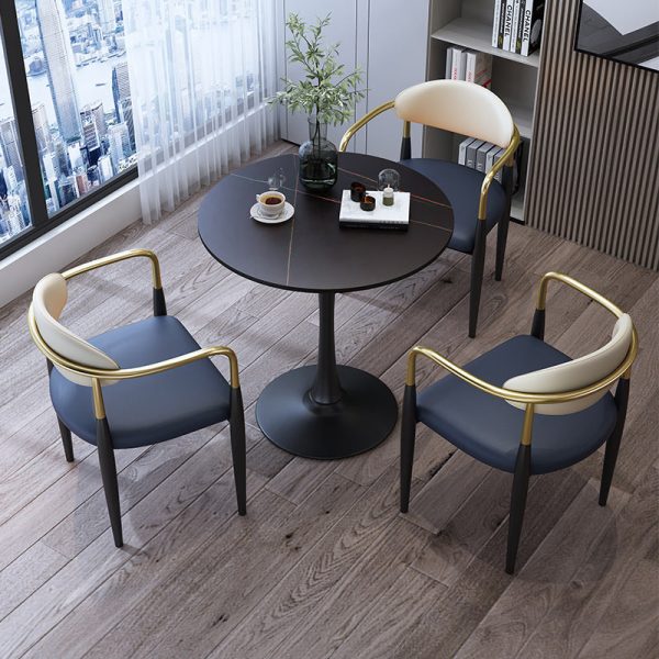 Contemporary Luxury Square Velvet Upholstered Dining Chair Backrest Armrest For Dining Room - Image 11