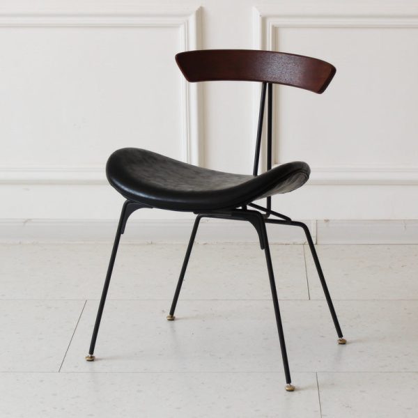 Contemporary Industrial Ant Arch Wood Rebar Leather Fabric Sponge Dining Chair Backrest For Dining Room - Image 36
