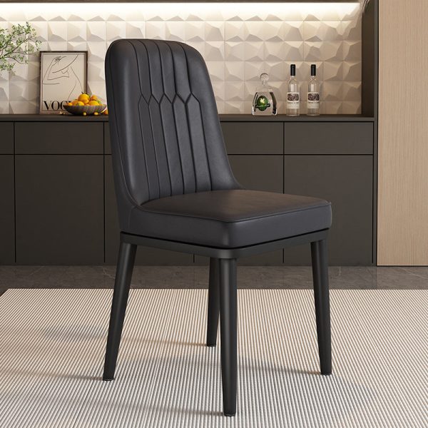 Contemporary Luxury Square PU Leather Upholstered Dining Chair Backrest For Dining Room - Image 16