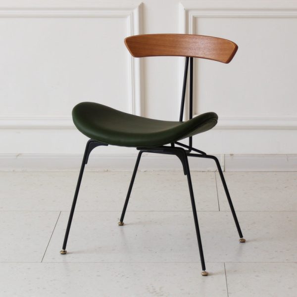 Contemporary Industrial Ant Arch Wood Rebar Leather Fabric Sponge Dining Chair Backrest For Dining Room - Image 40