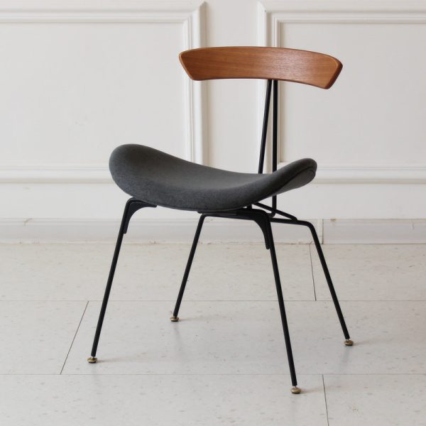 Contemporary Industrial Ant Arch Wood Rebar Leather Fabric Sponge Dining Chair Backrest For Dining Room - Image 44