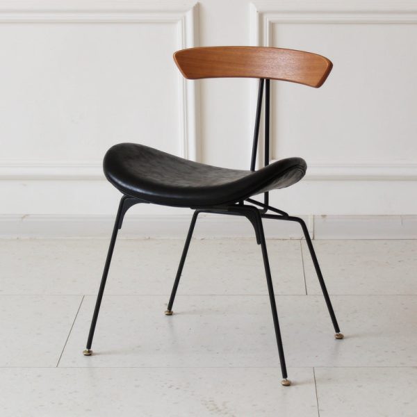 Contemporary Industrial Ant Arch Wood Rebar Leather Fabric Sponge Dining Chair Backrest For Dining Room - Image 8