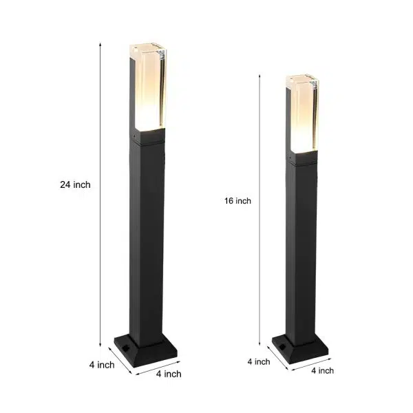 Sleek Cuboid Black Aluminum LED Pathway Lights Waterproof and Minimalist Design - Image 4