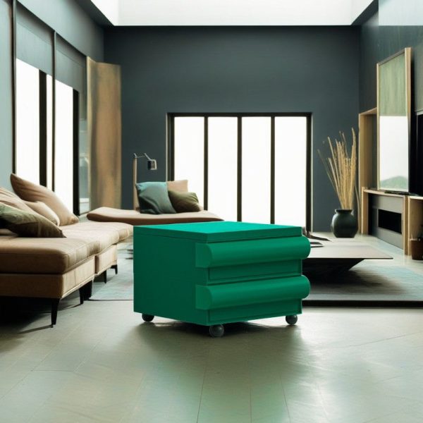 Contemporary Scandinavian Rectangular Cubic Rounded Handle ABS Nightstand 2/3/4 Drawer Movable For Bedroom - Image 22