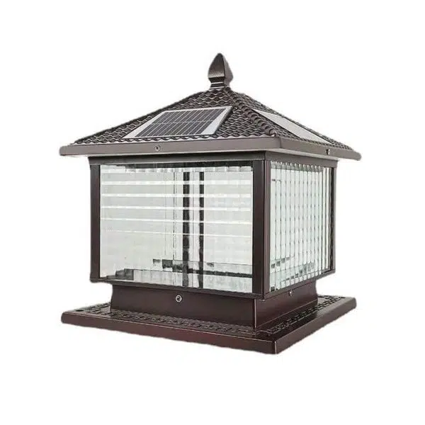 Modern Retro Square Die-Cast Aluminum Glass Solar Outdoor Garden Landscape Column Head Light - Image 12