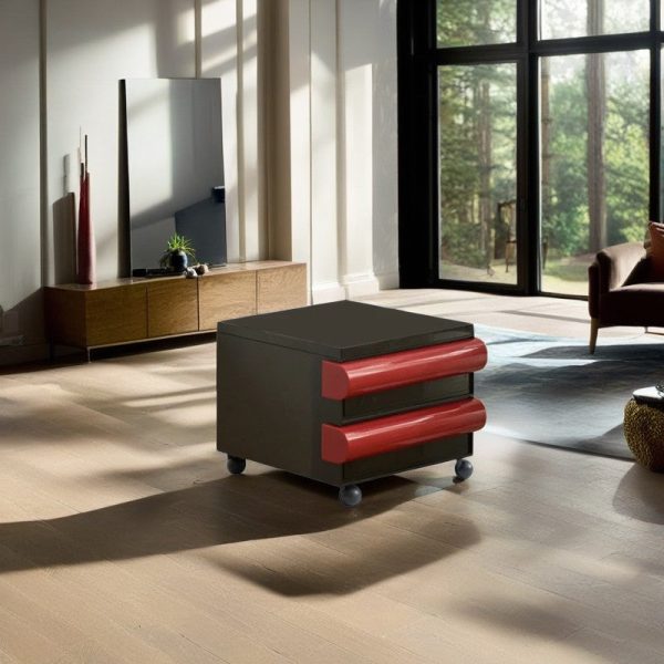 Contemporary Scandinavian Rectangular Cubic Rounded Handle ABS Nightstand 2/3/4 Drawer Movable For Bedroom - Image 23