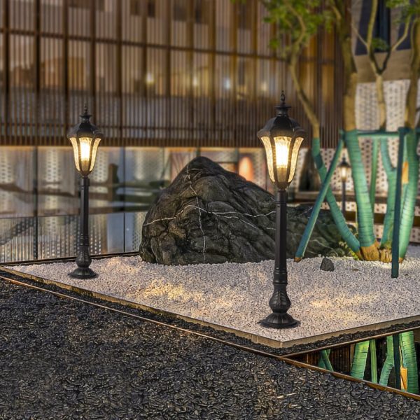 Retro-Inspired Waterproof Outdoor Lamp Post for Traditional Villa Gardens - Image 6