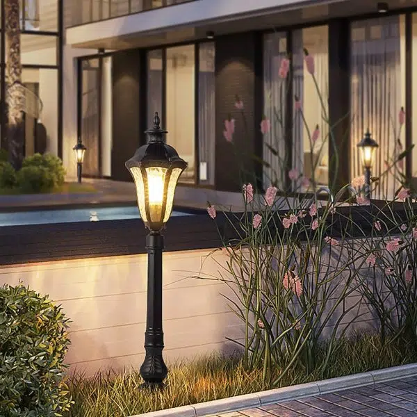 Retro-Inspired Waterproof Outdoor Lamp Post for Traditional Villa Gardens - Image 7