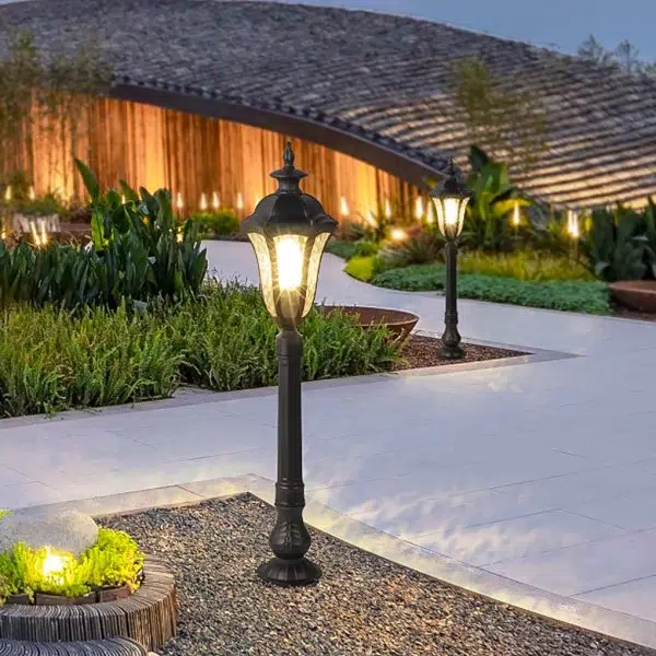 Retro-Inspired Waterproof Outdoor Lamp Post for Traditional Villa Gardens - Image 5