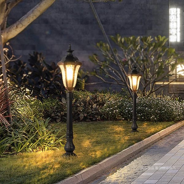 Retro-Inspired Waterproof Outdoor Lamp Post for Traditional Villa Gardens - Image 2