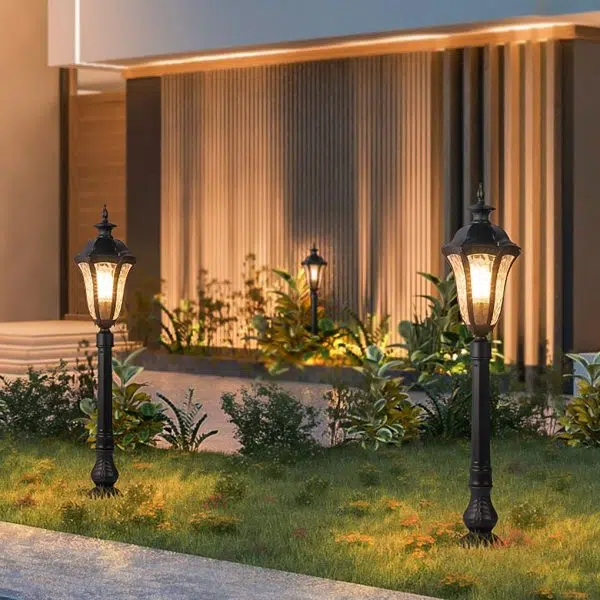 Retro-Inspired Waterproof Outdoor Lamp Post for Traditional Villa Gardens - Image 3