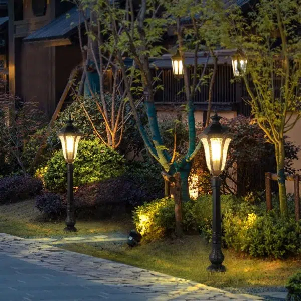 Retro-Inspired Waterproof Outdoor Lamp Post for Traditional Villa Gardens - Image 4