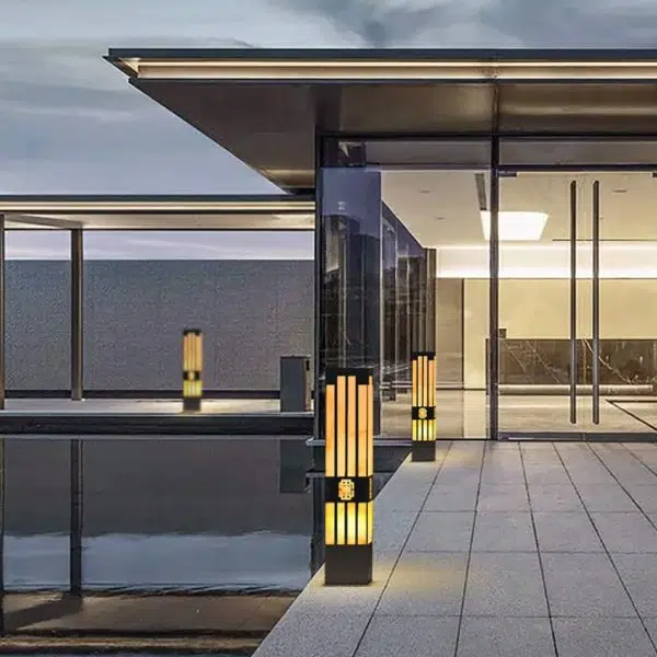 Rectangular Outdoor Garden Lights with Streak Cut Design Elegant Landscape Lighting - Image 5