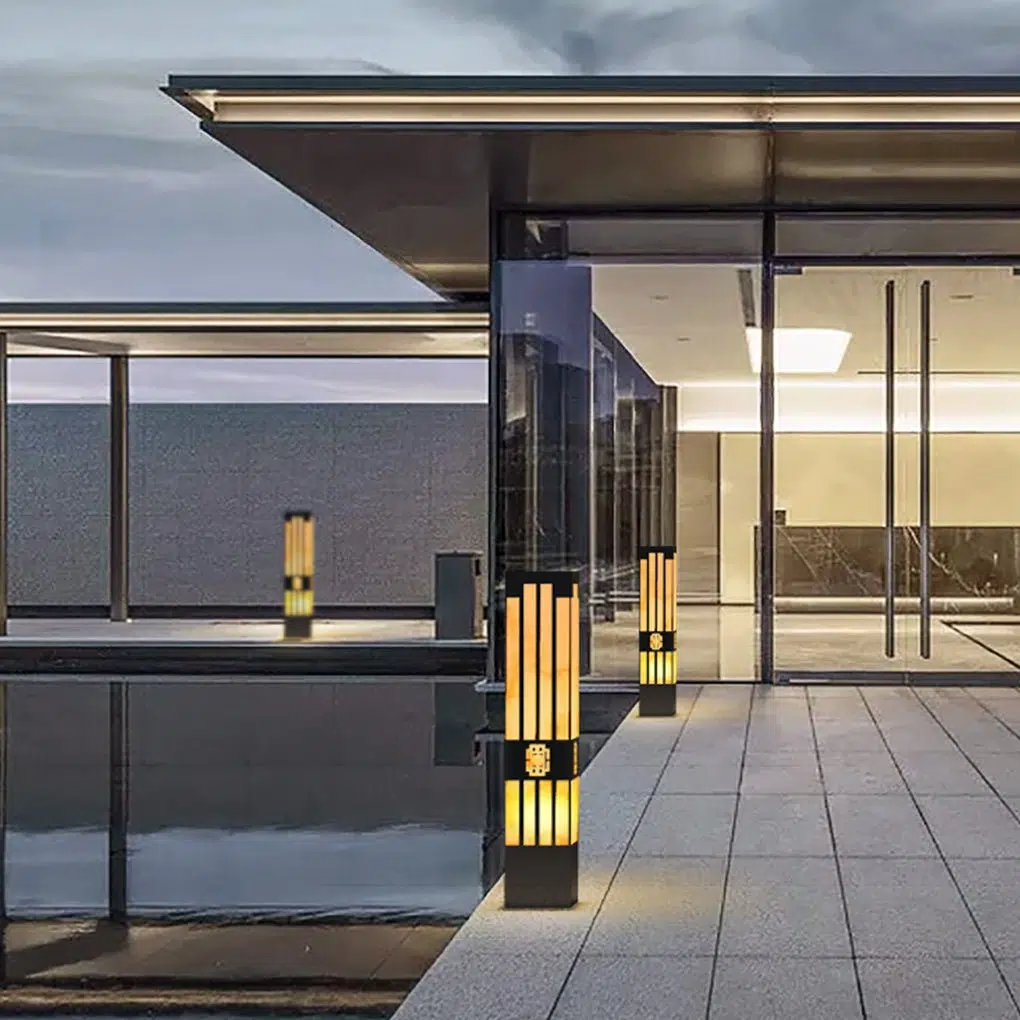 Rectangular Outdoor Garden Lights with Streak Cut Design Elegant Landscape Lighting - Image 5