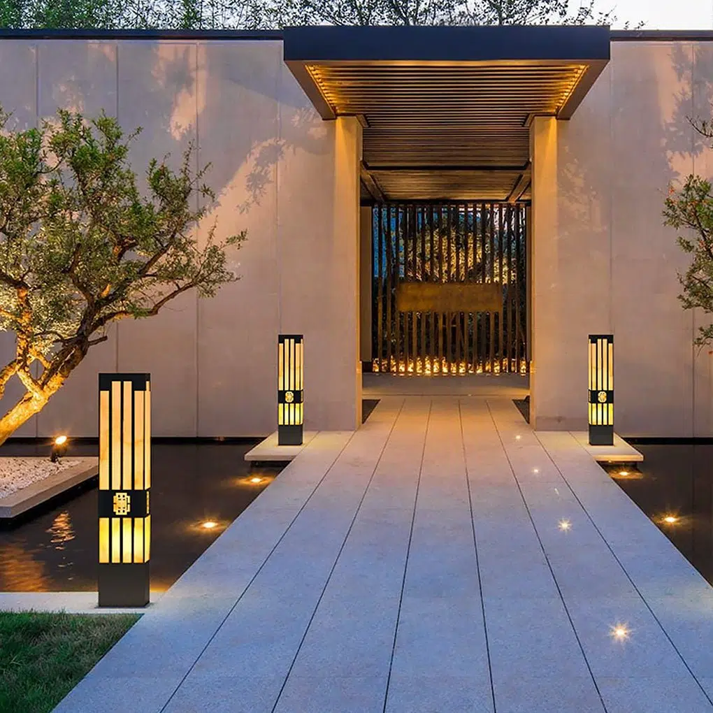 Rectangular Outdoor Garden Lights with Streak Cut Design Elegant Landscape Lighting - Image 6