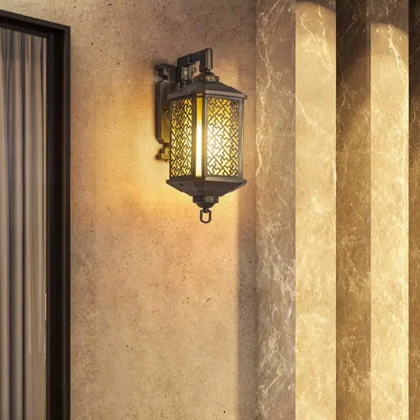 Classical Hollow Pattern Outdoor Waterproof Wall Lamp for Villa Courtyard Corridor - Image 5