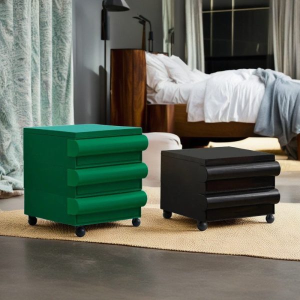 Contemporary Scandinavian Rectangular Cubic Rounded Handle ABS Nightstand 2/3/4 Drawer Movable For Bedroom - Image 25
