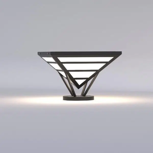 Geometric Aluminum Waterproof LED Black Modern Outdoor Light Pillar Lamp - Image 5