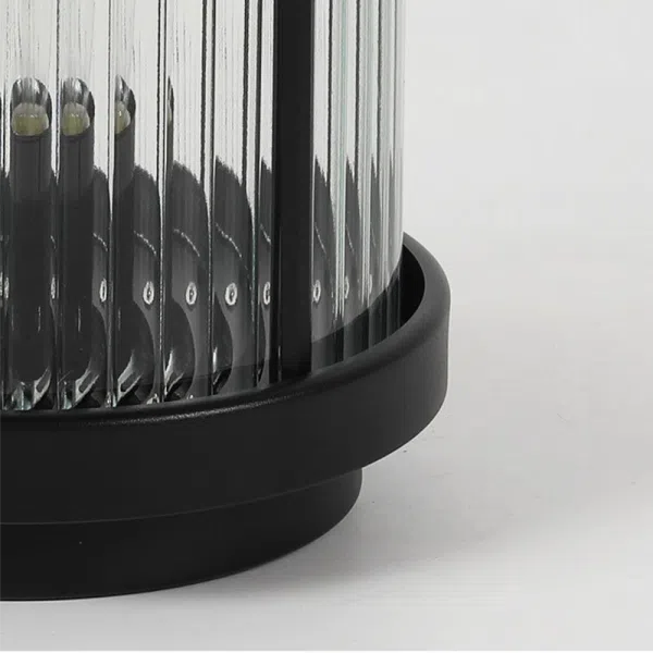 Striped Glass Cylindrical Waterproof Portable Solar Outdoor Lanterns - Image 10