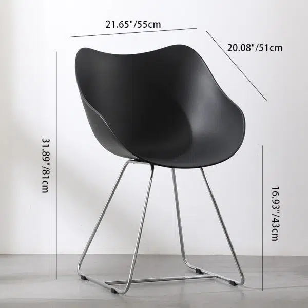 Contemporary Nordic Curved Iron Plastic Chair Backrest Armrest For Living Room - Image 4