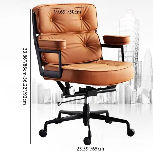 Contemporary Luxury Oval Leather Aluminum Chair Backrest Armrest For Living Room - Image 4