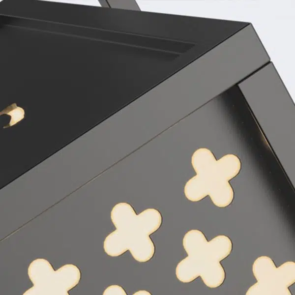 Flowers Pattern Hollow Waterproof Brown Retro Outdoor Light Garden Lamp - Image 9